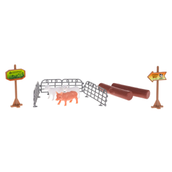 Rozkręcany Kombajn dla dzieci 3+ Akcesoria 10 el. + Śrubokręt + Zagroda + Figurki zwierząt + Drogowskazy